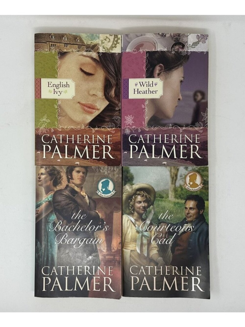 CATHERINE PALMER 4 BOOKS Bachelors Bargain Courteous Cad English Ivy Wild Heathe